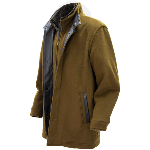 1748 - Men's Wool-Cashmere Blend Coat in Camel/Rustic