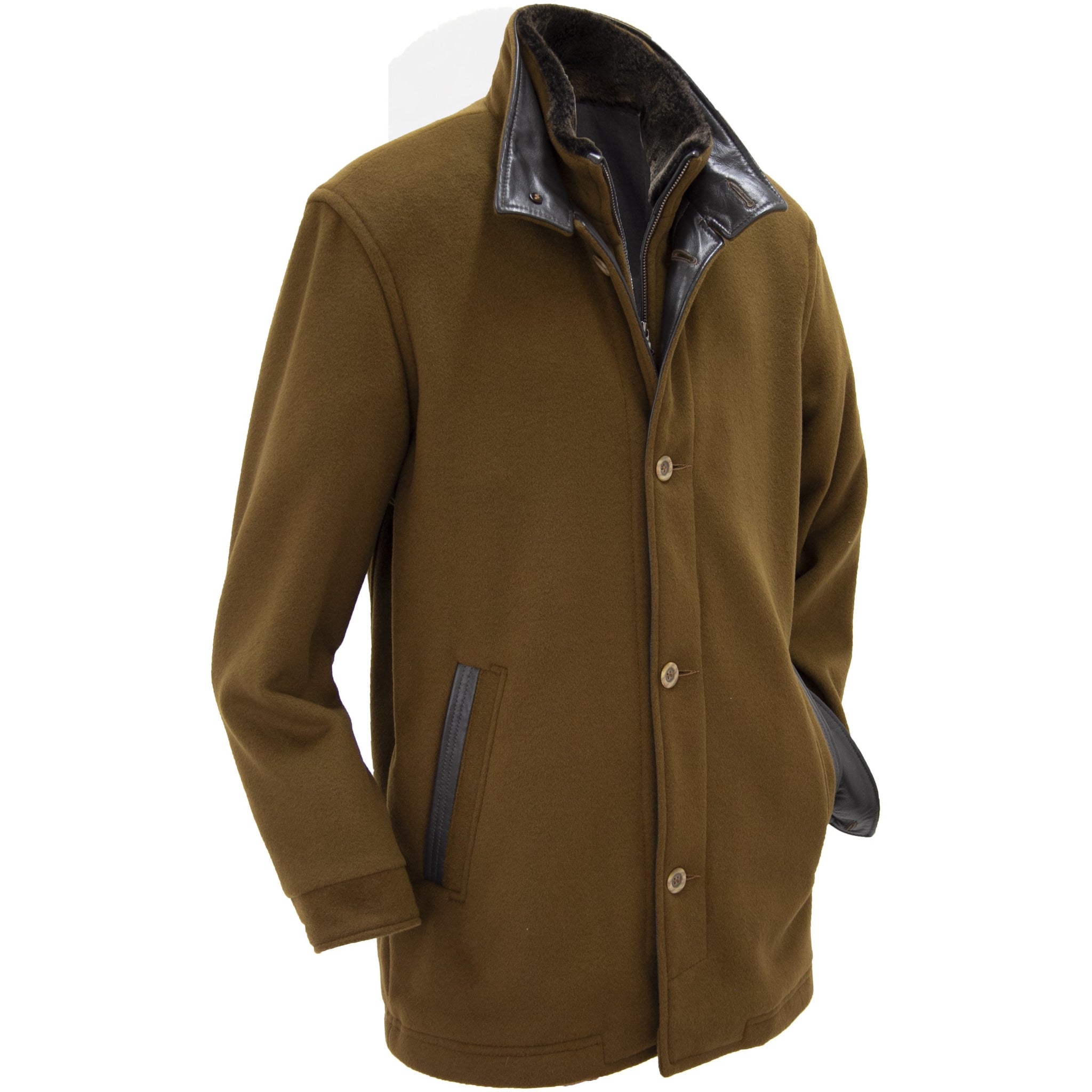 1748 - Men's Wool-Cashmere Blend Coat in Camel/Rustic