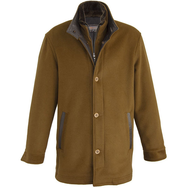 1748 - Men's Wool-Cashmere Blend Coat in Camel/Rustic