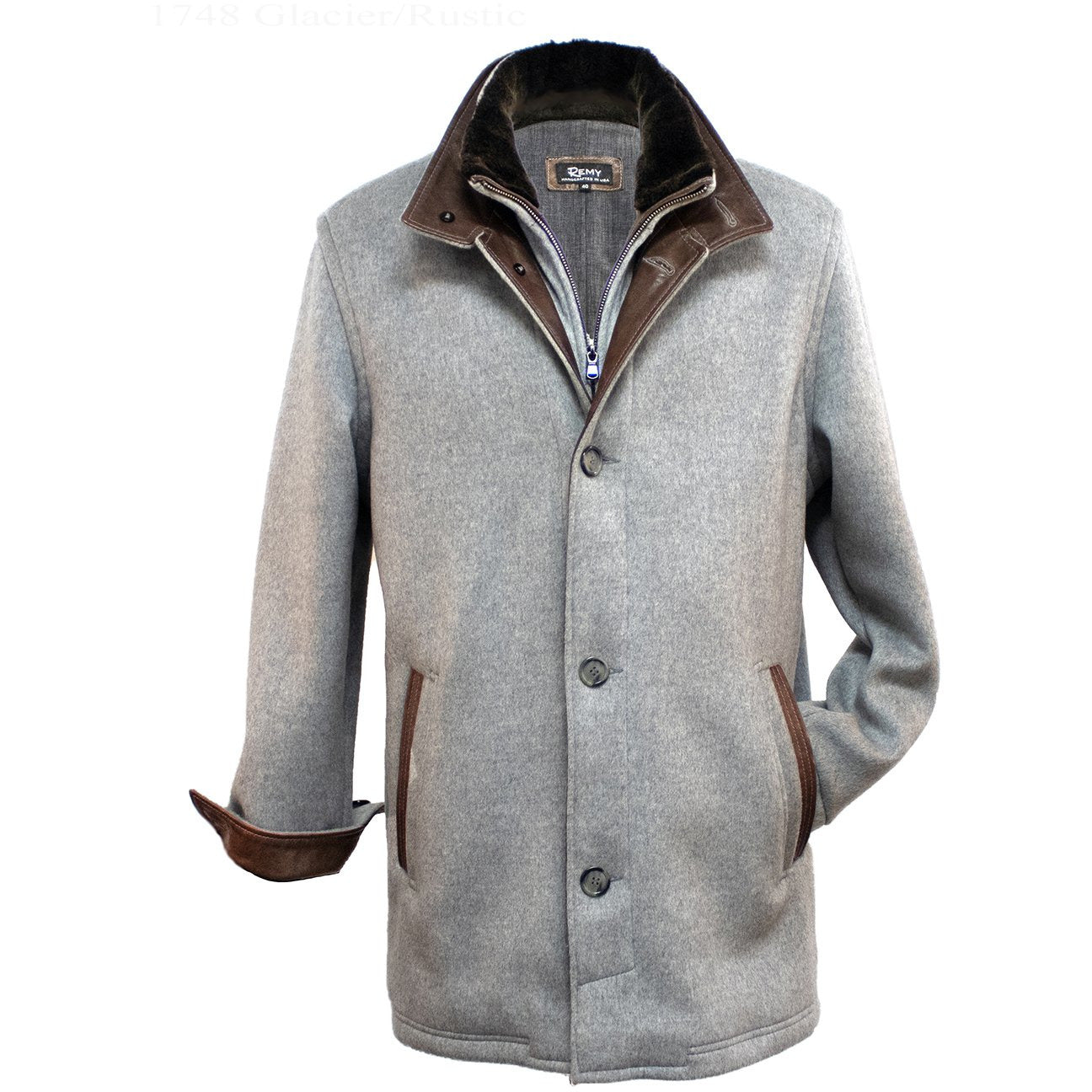 1748 - Mens Wool-Cashmere Blend in Glacier/Rustic – Remy Leather