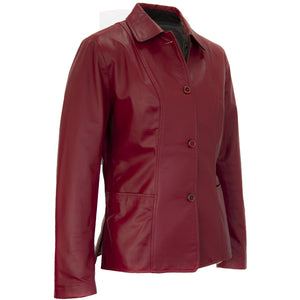 2033 - Ladies Button  Jacket in Scarlett/Noir