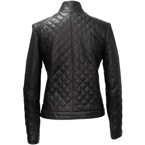 3040 - Ladies Leather Moto Jacket in Noir