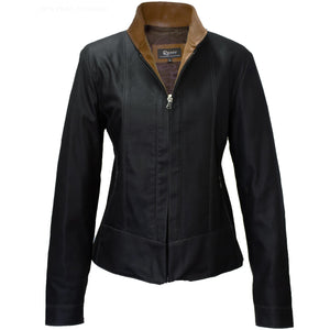 3075 - Ladies Leather Jacket in Peat/Timber