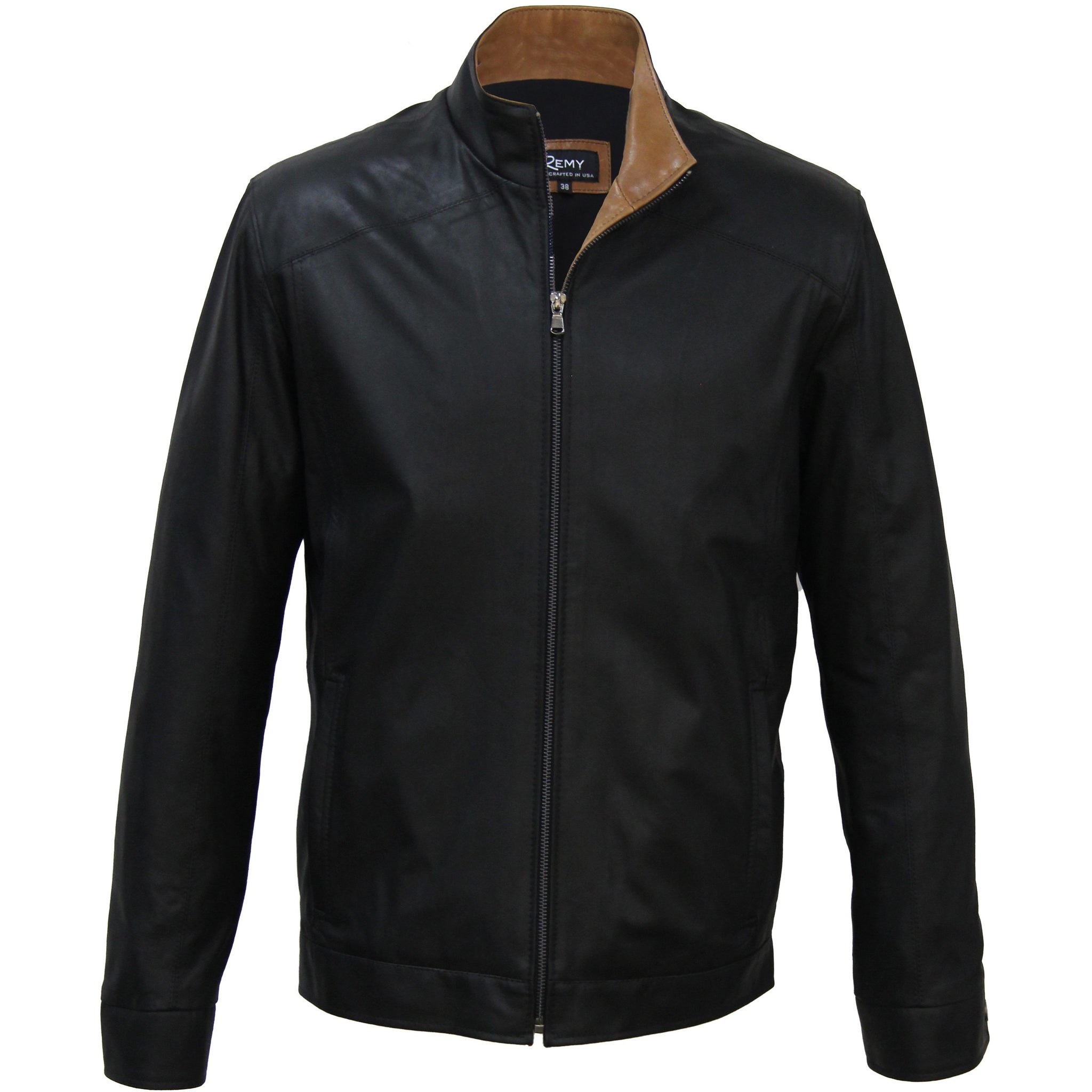 5059 - Mens Classic Style Leather Jacket in Peat/Timber