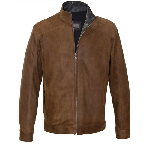 5059 - Mens Classic Style Leather Jacket in Safari/Cognac