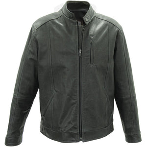 6045 - Mens Leather Moto Style Jacket in Smoke/Rustic