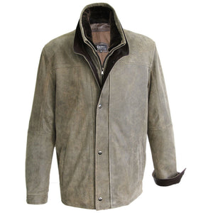 6286 - Mens Leather Coat with Shearling Fur Collar in Diego/Rustic