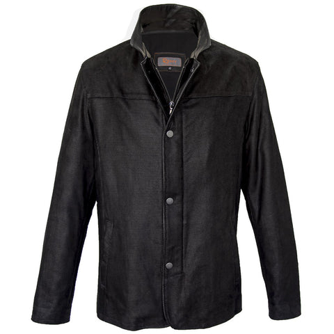 8052 - Mens Leather Jacket in Carbon/Noir