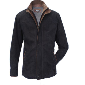 8229 - Mens Wool Lined Double Collar 3/4 Length Leather Coat in Ace/Rustic