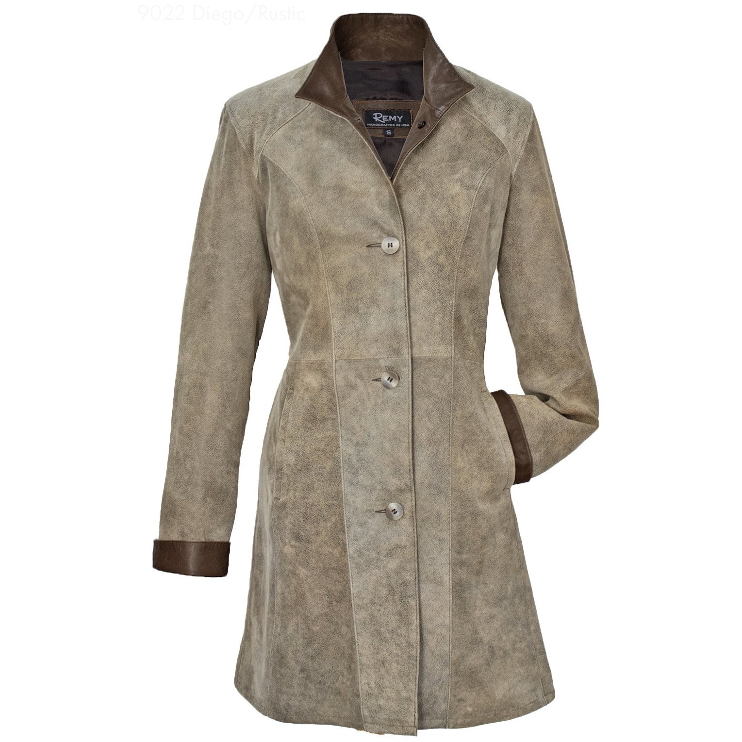 9022 - Ladies Leather in Diego/Rustic Remy Leather Swing – Coat