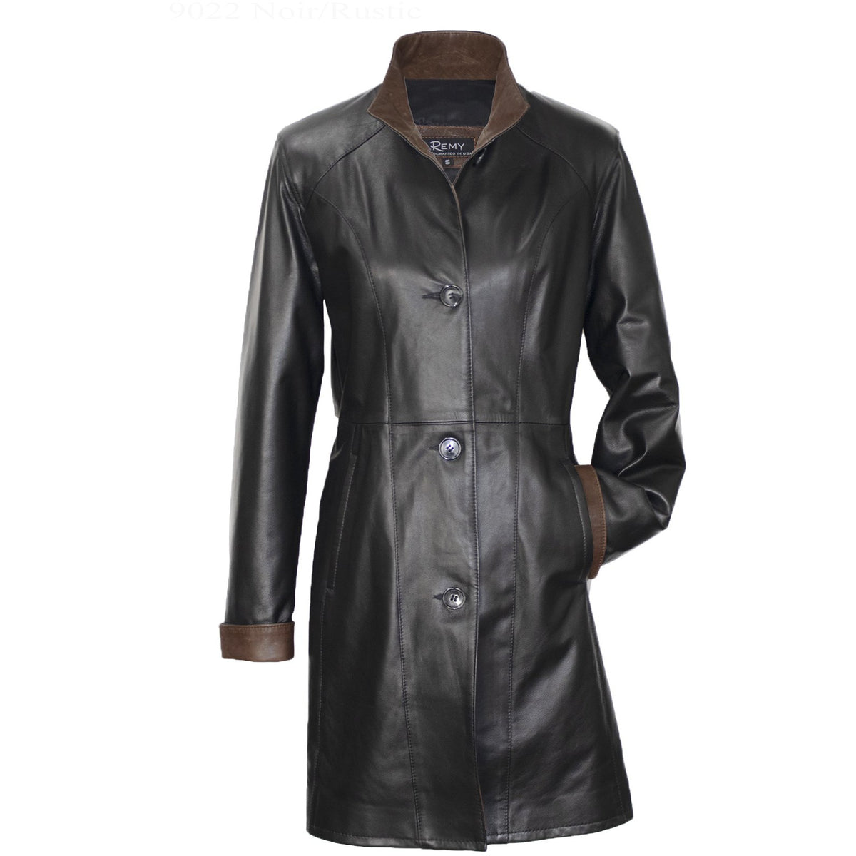 9022 - Ladies Leather Swing Coat in Noir/Rustic – Remy Leather